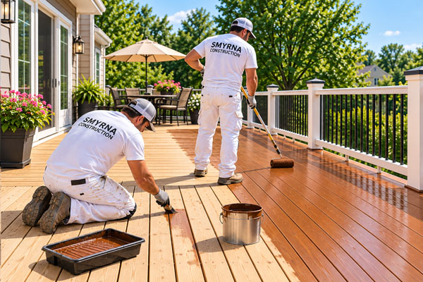 deck painting - delaware county- smyrna construction